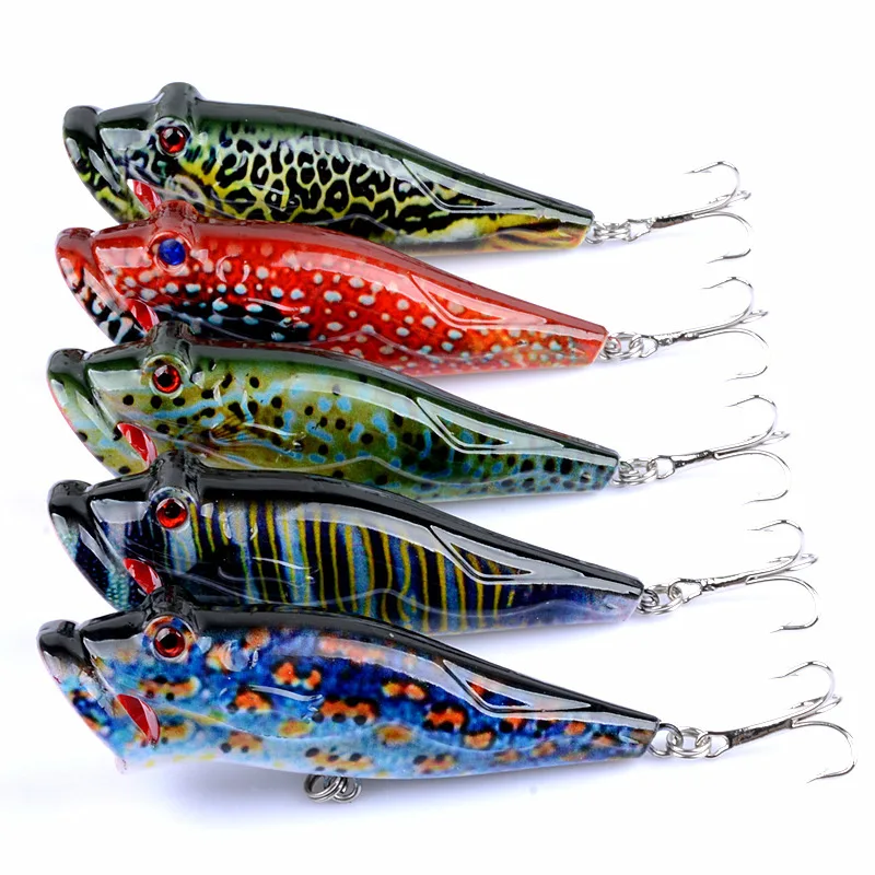 1 шт. Topwater Поппер приманки 8 см 12 4 г рыболовные 2020 искусственный 3D глаза жесткие с