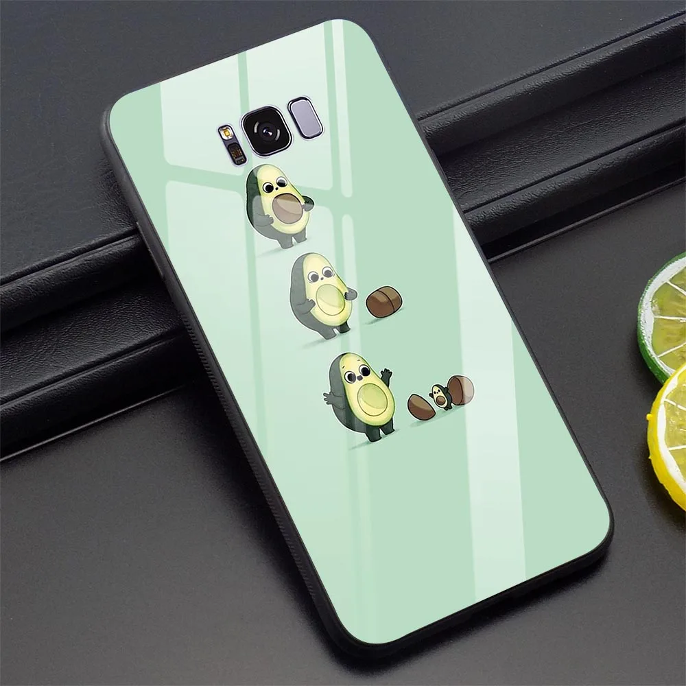 Авокадо закаленное Стекло чехол для телефона для samsung Galaxy S9 крышка A70 A60 M40 A50 A40 A20 A30 A10 S7 край S8 S10 - Цвет: K3000708