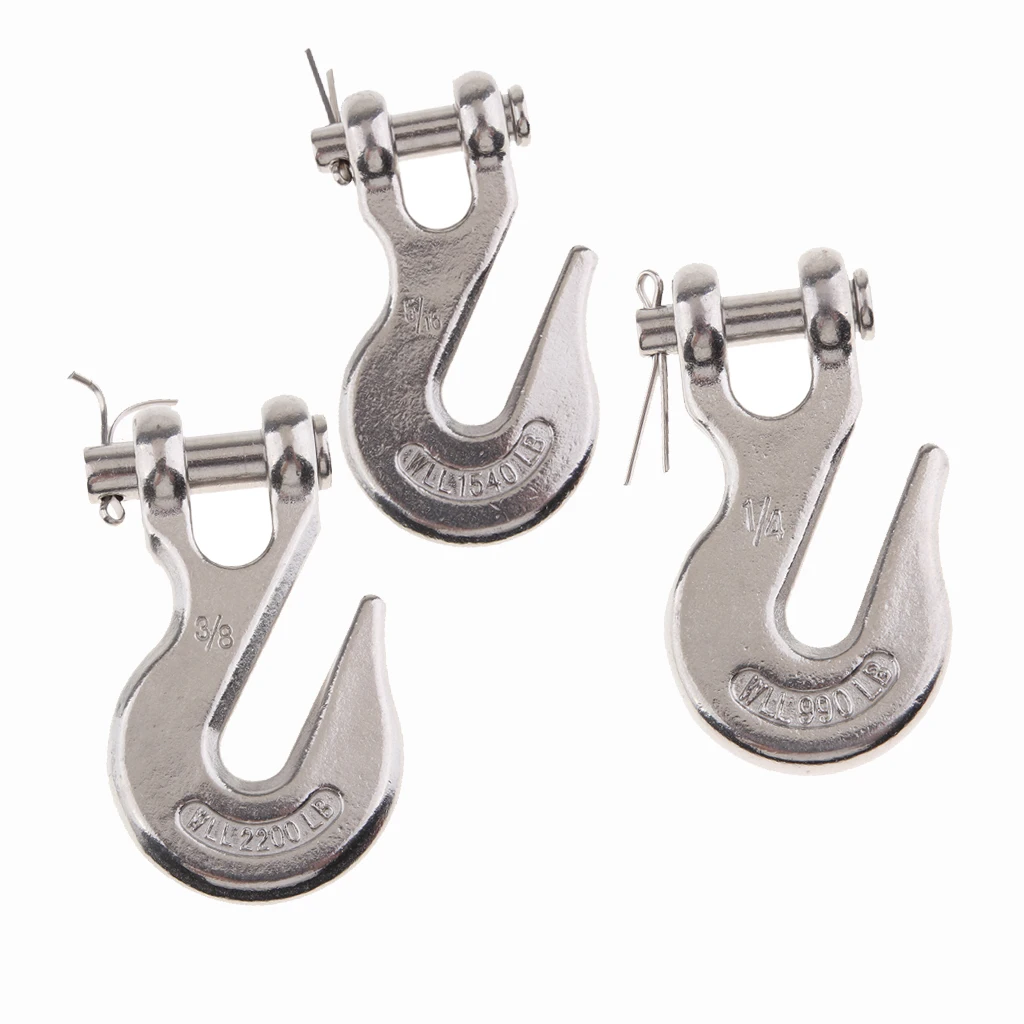 1/4 Inch Clevis Grab Hook Boat Truck Trailer Rigging Tow Chain Tie Down Hook