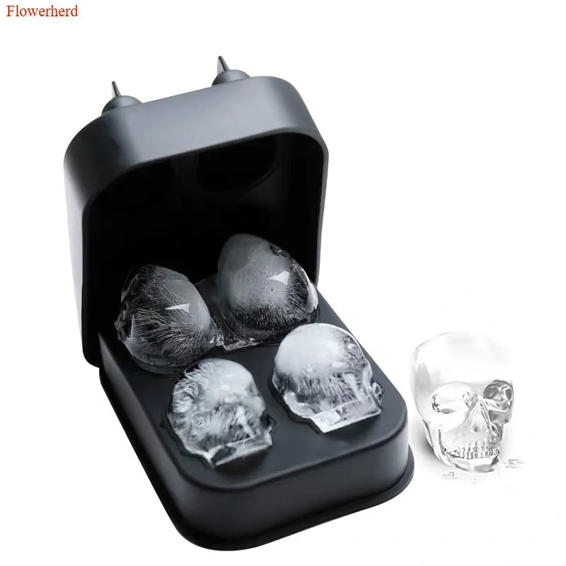 

Halloween 3D Skull Shape Mold 4 Pcs Skull Silicone Mold Halloween Decorating Tools Soap Making Tools DIY Soap Mold