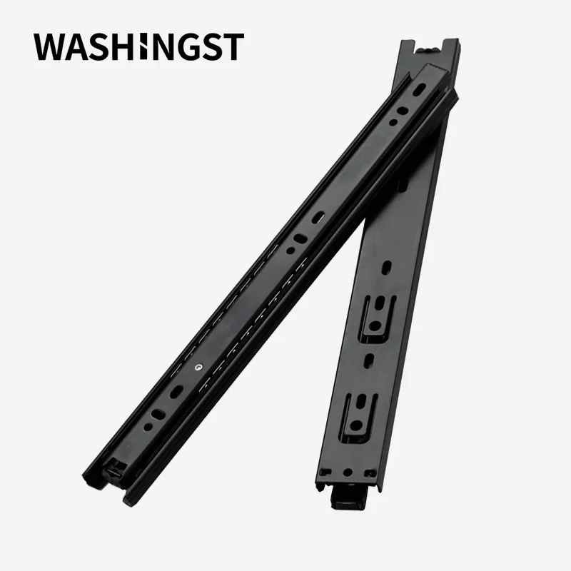 

WASHINGST Drawer Slide 35mm Funiture Kitchen Cabinet Rail Ball Bearing Three Sections Rail