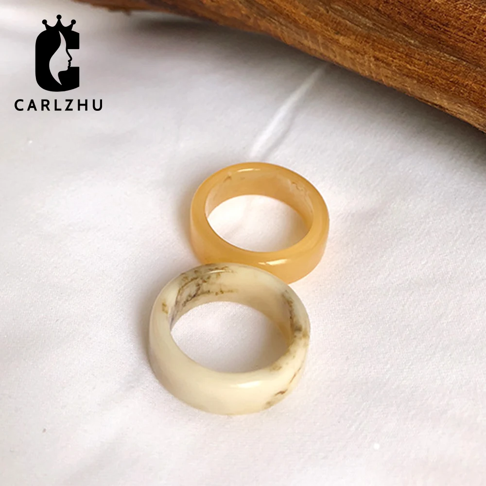 Новинка 2020 винтажные модные кольца из смолы цвета слоновой кости уникальное