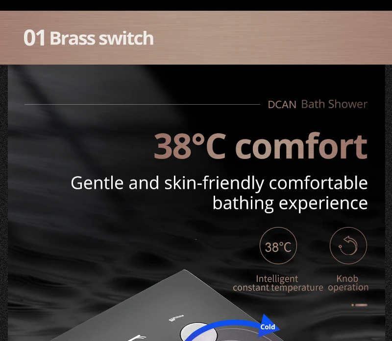 Black Button Shower Set Thermostatic Shower Set In-Wall Brass Touch 6 x 10 inch Faucet Shower System (9)