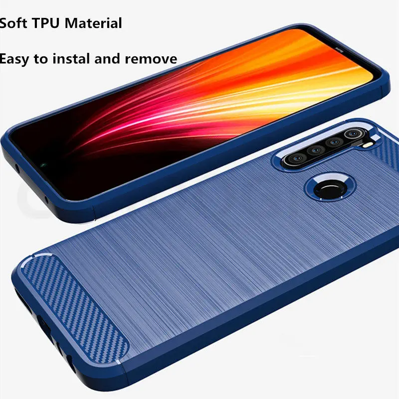 100 шт/партия чехол для Xiaomi Redmi Note 7 8 матовый мягкий бампер из углеродного волокна для Redmi Note 6 8 Pro A2 Lite
