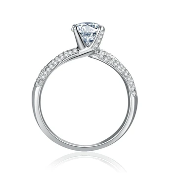 

Stunning Test Positive 1CT 6.5mm Round D-E Lab-Grown Moissanite Diamond Ring Solid 925 Sterling Silver Engagement Ring