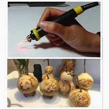 60W Pyrography Machine Digital Display Gourd Wood Burning Soldering Irons Pen Craft Tool Kits Pyrography Machine Kit Set 220V