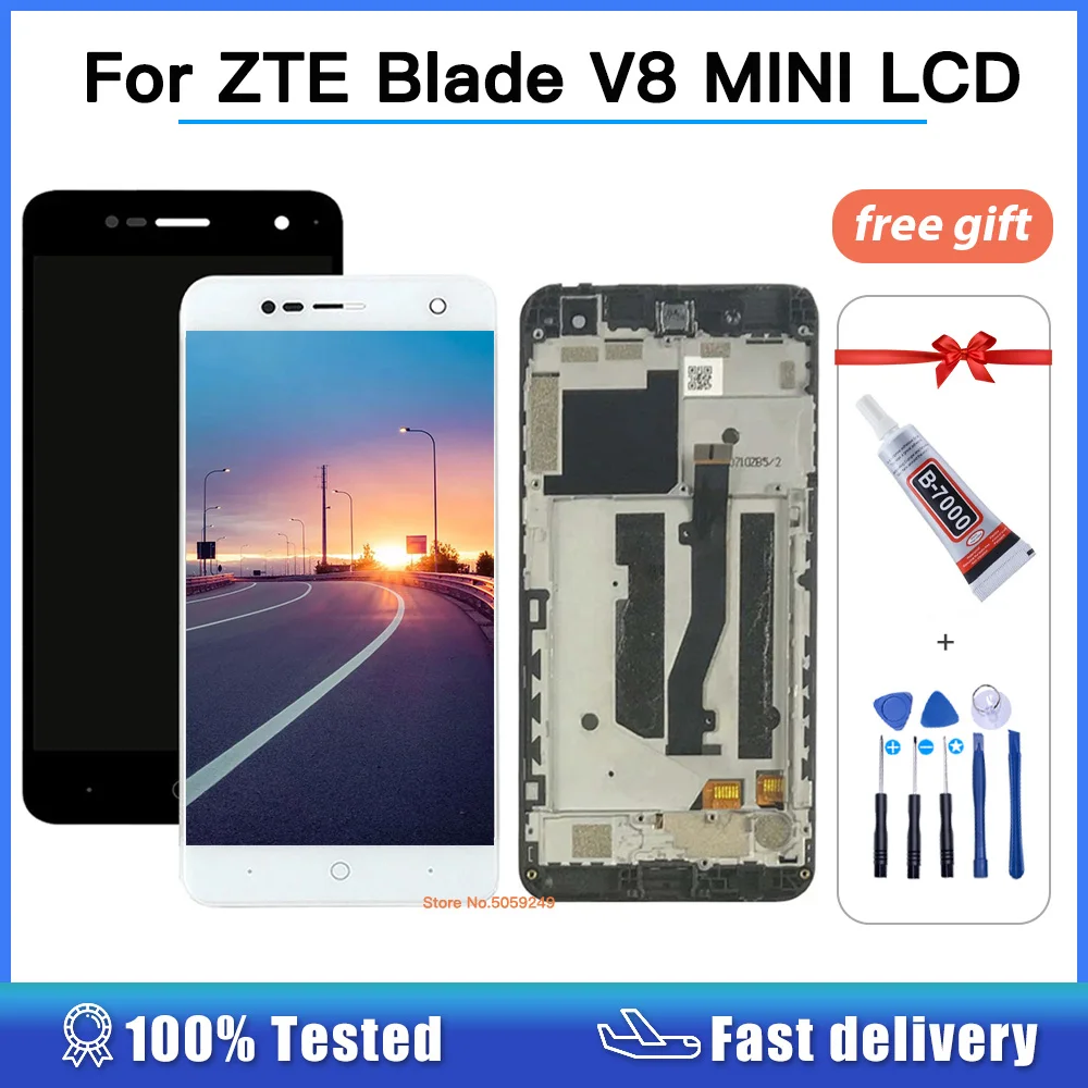 

For ZTE Blade V8 mini LCD Display Touch panel Screen Replacement Digitizer With Frame Assembly For ZTE V8mini BV0850 lcd Display