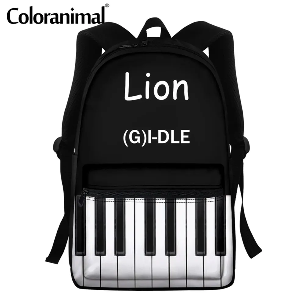 Coloranimal Kpop backpacks Boys Bags School Book Music Paino Keyboard Children Backpack Creative Design Kids balso | Багаж и сумки