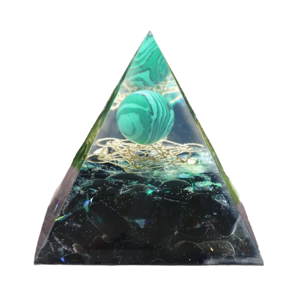 Tree of Life Orgone Pyramid Crystal Energy Orgonite Pyramid Peridot Healing Gem Stones EMF Orgonite Chakra Reiki Meditaiton Tool 