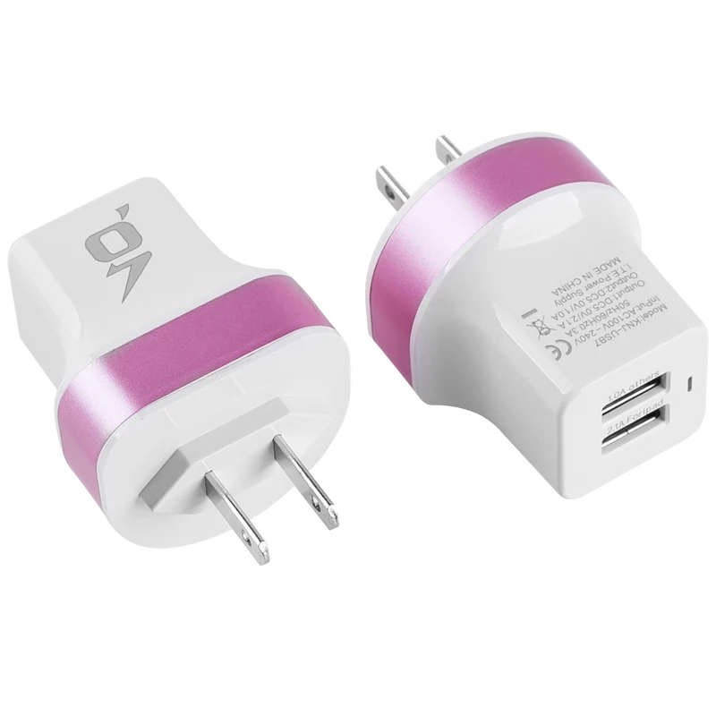US-Pink ЕС Мульти USB настенное зарядное устройство портативное 2 порта зарядное устройство кирпич Путешествия Разъем куб телефон зарядка iPhone X/8 Plus/8 iPad samsung Galaxy - Цвет: US-Pink