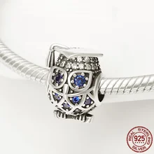 

2021 New Dr. Owl With Brick Charm Beads 100% Real 925 Sterling Silver Fit Original 3mm Bracelet&Bangle For Women Birthday Fashio
