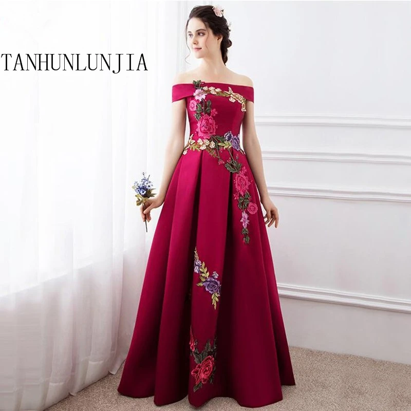 

Evening Dresses 2020 A-Line Boat Neck Cap Sleeves Appliques Lace Women Long Evening Gown Prom Dress Prom Gown Robe De Soiree