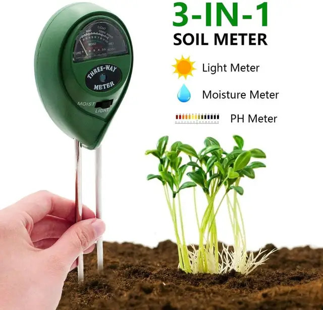 Soil pH Tester, 3/4 in 1 PH Light Moisture Acidity Tester Soil Tester Moisture Meter Plant Soil Tester Kit for Flowers 3 IN 1  Soil tester