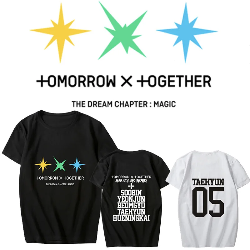 Wamni Kpop Txt Tshrit 女性男性 Moa ファンプリント服黒明日によって一緒に Shir 原宿ストリート T Shirts Aliexpress