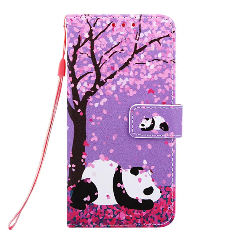Cherry Blossom Panda Ретро кошелек чехол для телефона для Apple iPhone X XS XR 11 Pro Max 6 6S 7 8 Plus из искусственной кожи на каждый день Кот тигр лиса панда Coque сумка DP03D - Цвет: Cherry Blossom Panda