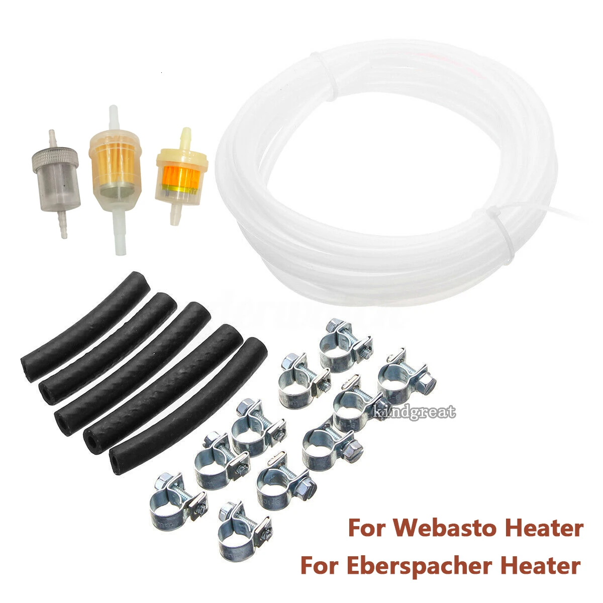 

1Set Parking Diesel Heater Kits Fuel Line + Connecting Hose + Clamp + Fuel Filter Kit For Webasto Eberspacher