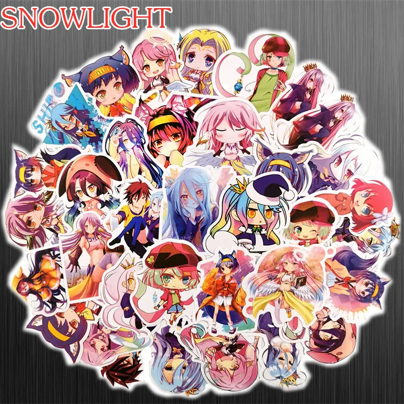 10/30/50 pcs/pack Japanese Anime NO GAME NO LIFE Waterproof Stickers For Skateboards Laptop Luggage Children