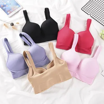 

Womens Bras Underwear Sexy Lingerie Solid Bra Seamless Push Up Tops Solid Bralette Brassiere Wireless Sports Vest