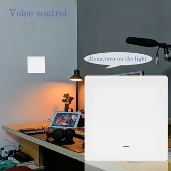 

Smart Push Wireless Switch AC110-240V Light RF Remote Control Receiver Wall Panel Voice Sharing Control Timing Switch