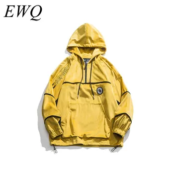 

EWQ / men's wear can ship 2020 spring fashion new clothes Loose oversize hooides Tide Letter Embroidered sweatshirt Male 9Y839