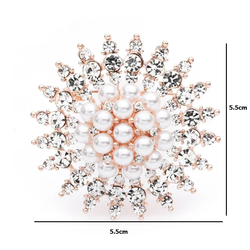 Wuli& baby, стразы, жемчуг, Подсолнух, броши для женщин, свадебная брошь из сплава, булавки, подарки