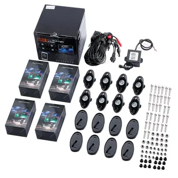

8 PCS PODS Waterproof 9W 12V Bluetooth Control RGB Auto Car Decoration Rock Light Multi Function Indicator