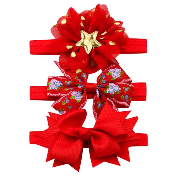 3 шт. эластичные цветочные повязки на голову для девочек|Аксессуары волос| |