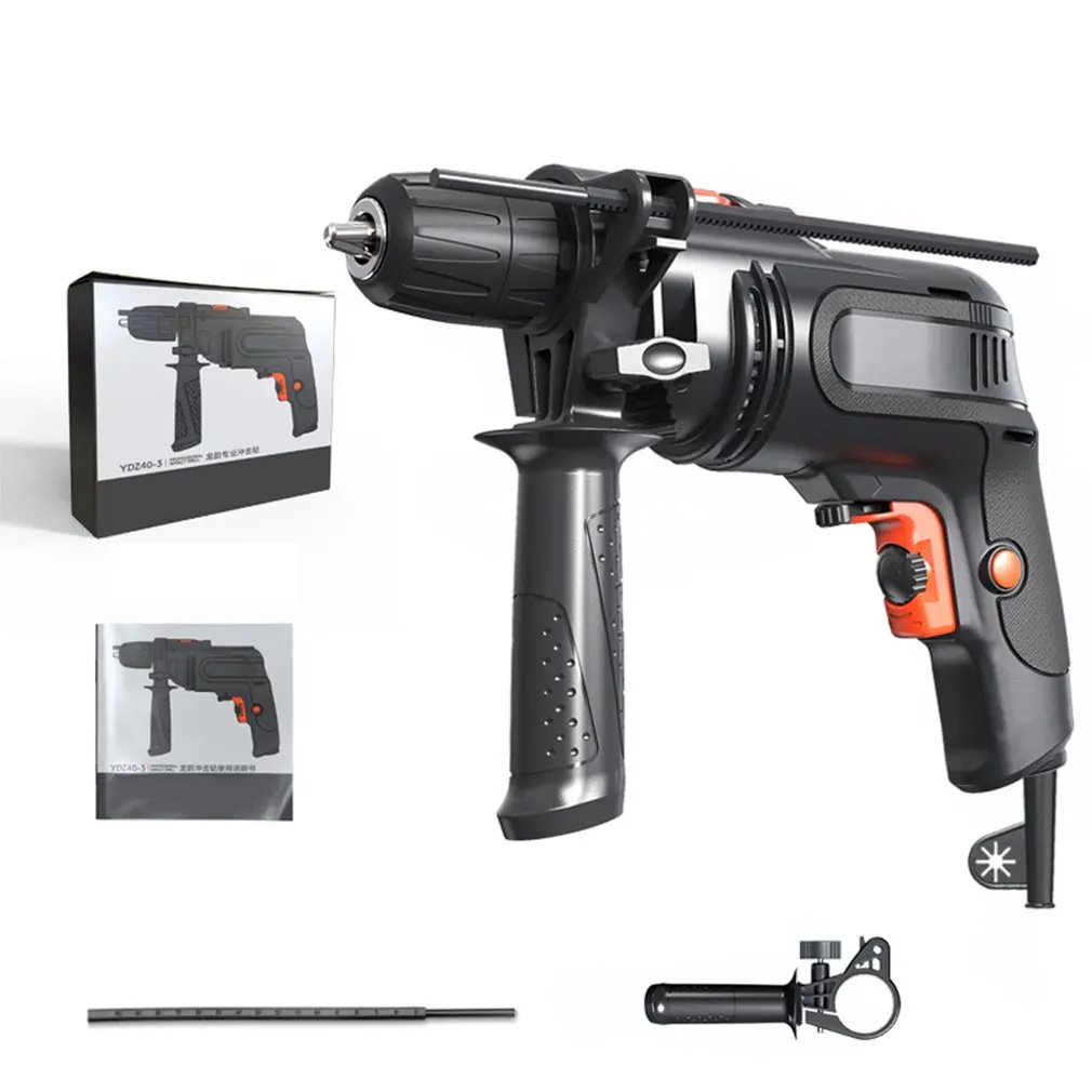 

Electric Impact Hand Drill Hammer Screwdriver Rechargeable Impact Drill kit Multi-function Woodworking Power Tool