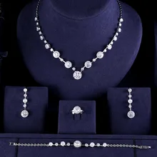 Jankely роскошные 4 шт. свадебные комплекты украшений для женщин вечерние, роскошные Дубай Нигерия CZ хрустальные свадебные ювелирные наборы