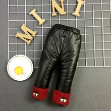 Осенне-зимние детские штаны из искусственной кожи плотные леггинсы с начесом для девочек длинные штаны для маленьких девочек 1554