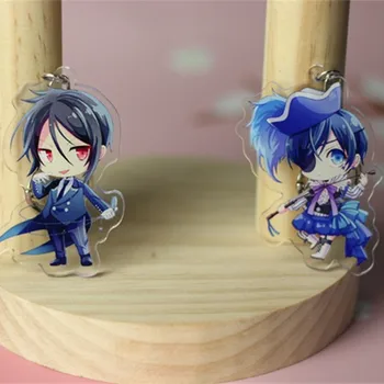 

Free shipping Anime Black Butler Keychain Acrylic Keyring Key chain Women Bag Jewelry Children Gift