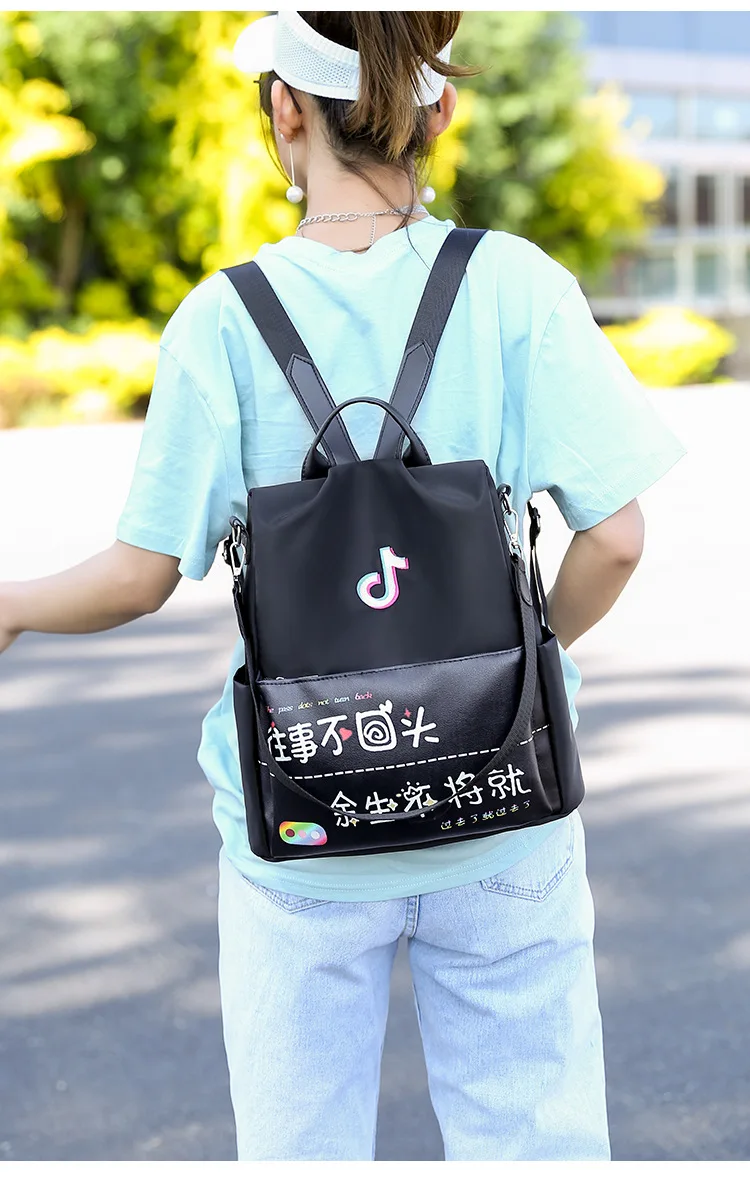 

Waterproof Canvas Shoulder BagWomen 2019 New Travel Bag Oxford Cloth Large Capacity Portable Women backpack