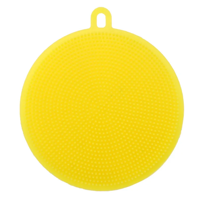 Yellow 1/3/4 шт. Кухня щеточка для чистки силиконовая щетка для мытья посуду кастрюля Губка скруббер для фруктов овощей тарелок стиральная щетки для чистки - Цвет: Yellow