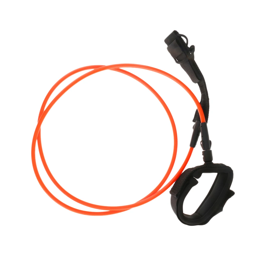 5ft Orange Straight TPU Surfboard Leash Surf Board Leg Rope - 7mm Thickness Stand UP Paddle Board Leash Strap