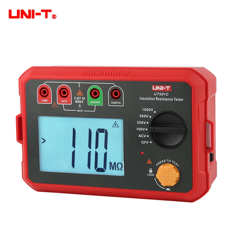 UNI-T UT501C 1000V 2500V Digital Earth Ground Insulation Resistance Tester Professional Megohmmeter Ohm Meter