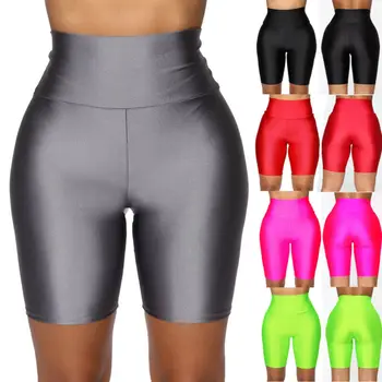 

High Waist Leggings Skinny Women's Summer Leggings Stretch Biker Shorts Workout Spandex Short Pants 6-18