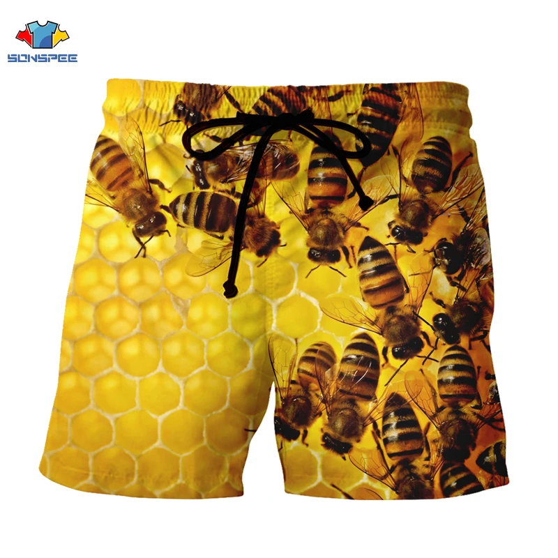 SONSPEE, пчела, насекомое, Hurajuku, 3D принт, мужские, женские шорты, унисекс,, модные спортивные шорты, уличная одежда, Круглый ворот, рождественские подарки