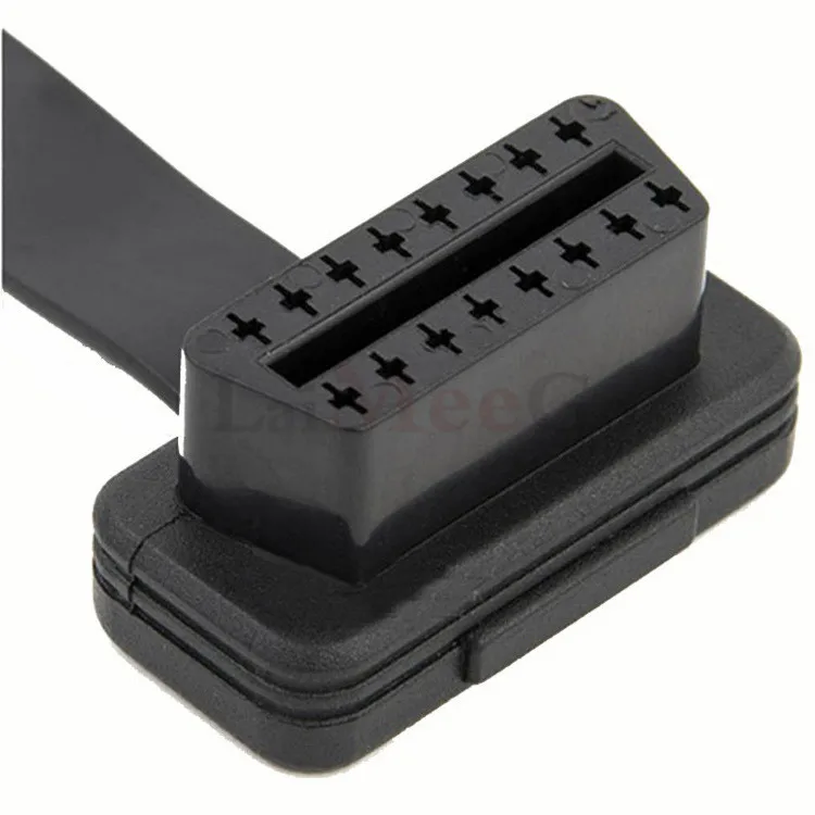 Car OBD line OBD2 extension cable one point two noodles flat cable obd one drag two full core power 0.6m 16pin connect adapter (4)