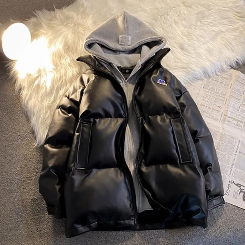

2021 winter new thickened cotton padded jacket men's trend loose jacket versatile cotton padded jacket
