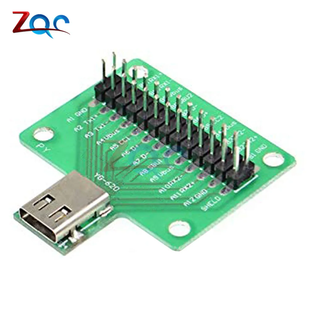 Тестовая плата для кабеля USB 3 1 24-контактный разъем Type-C гнездовой DIP-адаптера