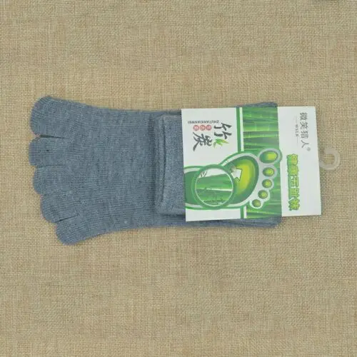 Light gray D 3 пара/лот = 6 штук, носки с пятью пальцами, модные мужские осенне-зимние длинные носки с пятью пальцами, дышащие мужские носки - Цвет: Light gray D