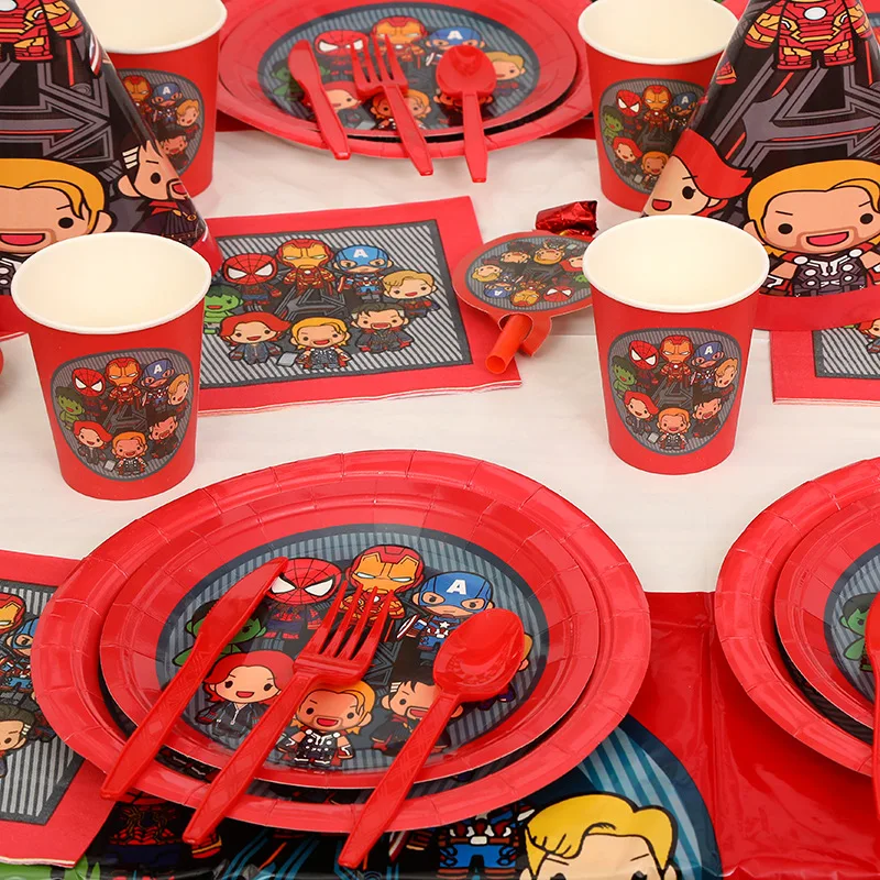 event rentals near me Hot Avengers Themed Tableware Set Paper Plates Cups Napkins Superhero Party Decorations Baby Shower Boys Birthday Party Supplies Events & Parties near me