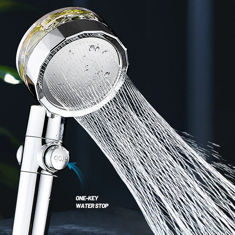 Purple Turbo Spa Shower Head with Fan /& Switch 360° Power Shower Head Rotating Water Saving Shower Propeller Driven Handheld Shower Head High Pressure