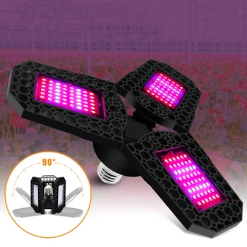 

3-leaf Foldable LED Plant Grow Light 40-80W Full Spectrum Red Blue Lamp for Seed