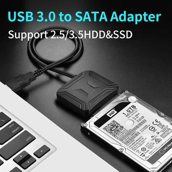 

USB 3.0 To Sata 22pin Adapter Converter Cable USB3.0 Extern Hard disk Cable For Samsung Seagate WD 2.5 3.5 HDD SSD Adapter
