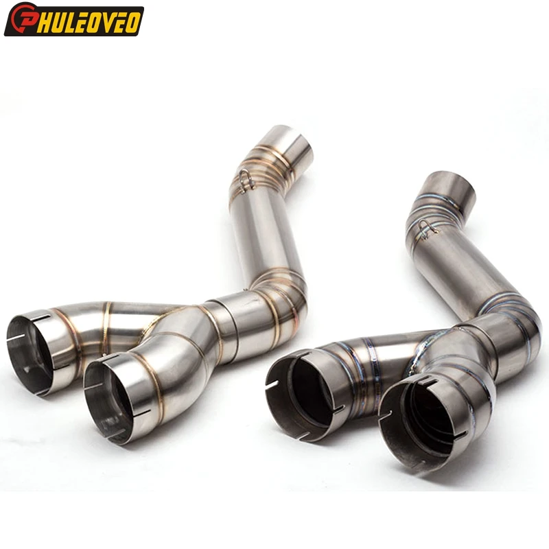 Titanium Alloy Motorcycle Exhaust Muffler Link Pipe for S1000RR 10-14 S1000R 14-16 Motorbike Muffler Exhaust Connect Mid Pipe