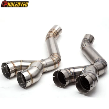 Titanium Alloy Motorcycle Exhaust Muffler Link Pipe for S1000RR 10-14 S1000R 14-16 Motorbike Muffler Exhaust Connect Mid Pipe