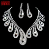 AINAMEISI Luxury Crystal Bridal Jewelry Sets Rhinestone Silver Plated Wedding Acessories Charm Necklace Earrings Sets For Women ► Photo 1/6