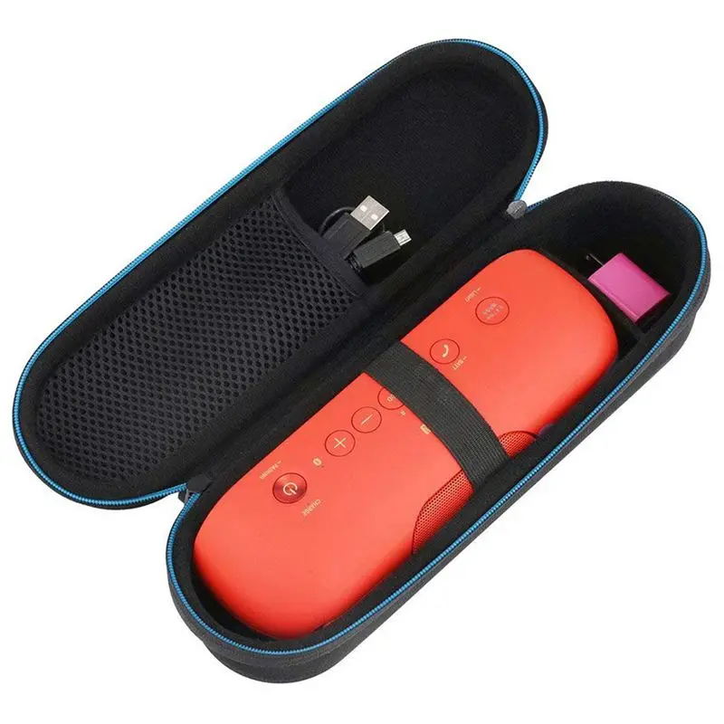 

Portable Carry Case for Sony XB20 / XB21, Zipper Replace Bluetooth Speaker Travel Handheld Bag Hard Shell Box (Blue + black)