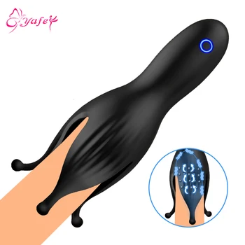 Penis Stimulator Delay Stamina Trainer Male Masturbator Vibrator Oral Climax Glan Massager Male Aircraft Cup Sex Toys for Men 2